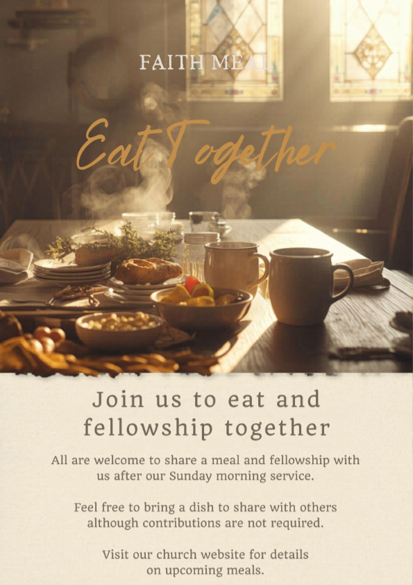 Join us for our next faith meal on Sunday 25th October